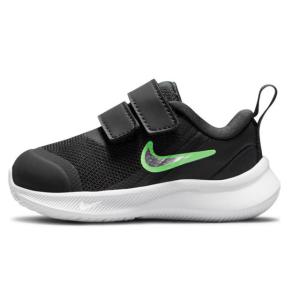 ナイキ NIKE 男の子 子供靴 キッズ ベビー スニーカー スター ランナー 3 (TDV) ベビーシューズ ベビー靴 DA2778-006 ブラック/クローム-ダークスモークグレー｜smw