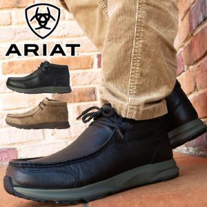 アリアット ARIAT メンズ ショートブーツ スピットファイア モカシン ワイズD レザーシューズ10031639 ブラックカーボン 黒 10021723 ブラウンボンバー｜smw