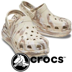 クロックス crocs レディース クロッグサンダル クラシック クラッシュ マーブル クロッグ 厚底サンダル サボサンダル チャンキーソール 靴 208265-2Y3｜smw