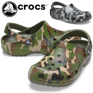 クロックス crocs メンズ レディース クロッグサンダル クラシック プリンテッド カモ クロッグ コンフォートサンダル アクアサンダル 206454｜smw