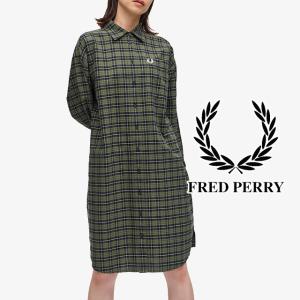 美品フレッドペリー Mワンピース Fred Perry チェックシャツワンピース FRED PERRY フレッドペリー チェック シャツ ワンピース