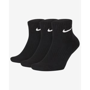 ナイキ NIKE 靴下 メンズ レディース ジュニア SX7667 エブリデイ クッション アンクル ショートソックス 3P 3足セット ソックス くつした スポーツ ブラック 黒｜smw