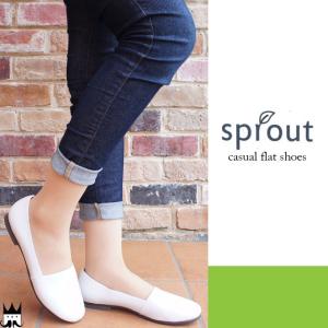 sprout スプラウト レディース フラットシューズ 革靴 3926 カッターシューズ ぺたんこ 白 ホワイト