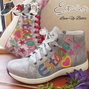 エスタシオン Estacion ショートブーツ 本革 レザー レディース Y856