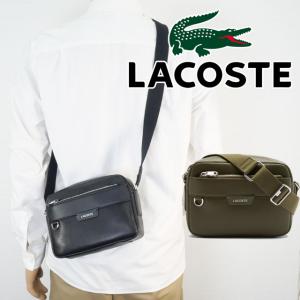 ラコステ ショルダーバッグ メンズ NH5048OI オシアン レザーレポーターバッグ レディース 斜め掛け 大人 小さめ コンパクト ポーチ 本革 牛革 ロゴ スクエア型
