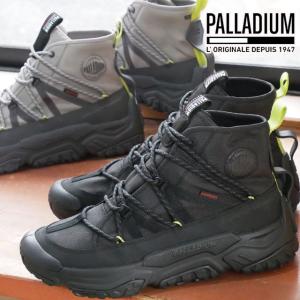 パラディウム PALLADIUM メンズ レディース スニーカー オフ グリッド クロス WP＋ 防水 ハイット ミドルカット 77987 001 ブラック 071 グレー｜smw