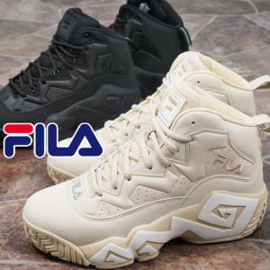 フィラ FILA スニーカー MB 大きいサイズ メンズ レディース 厚底靴 ハイカット 厚底シューズ グルグル ぐるぐる MFW23027 912 ベージュ/ブルー 1BM02146 001 黒｜smw