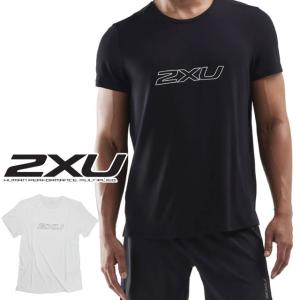 ツー タイムズ ユー 2XU メンズ 半袖 Tシャツ スポーツウェア ランニングウェア ワークアウト MR6243A アパレル トップス 服 運動着 ブラック ホワイト 黒 白｜smw