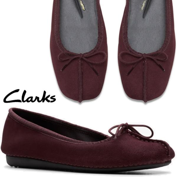 クラークス レディース バレエシューズ フレックルアイス リボン付き パンプス 歩きやすい フラット...