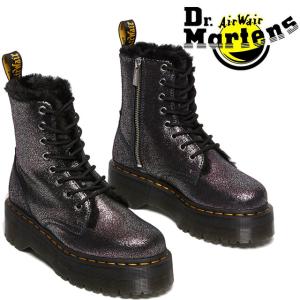 ドクターマーチン Dr.Martens レディース ショートブーツ 靴 ジェイドン FL 厚底8ブーツ レースアップ 27955012 ブラック ファー付き ジップアップ｜smw