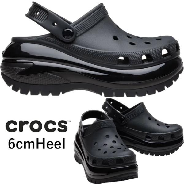 爆買 クロックス 厚底サンダル レディース サボサンダル6cmヒール メガ クラッシュ クロッグ 2...
