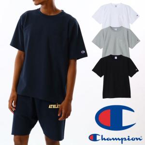 チャンピオン Tシャツ メンズ C3-Z319 ティーシャツ 半袖 トップス ポケット付き シンプル クルーネック 丸首 アパレル 定番 ワンポイント リバースウィーブ｜smw