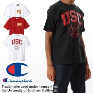 チャンピオン トップス メンズ レディース ティーテンイレブン ショートスリーブTシャツ USC ティーシャツ 半袖 ロゴティー カットソー クルーネック｜smw