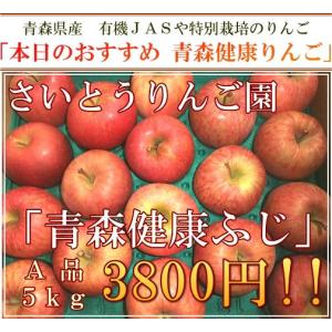 『本日のおすすめ』青森健康りんご◆ふじ Ａ品(さいとうりんご園)◆5kg(14〜23個)≪送料無料≫贈答にも使えるお得な一品