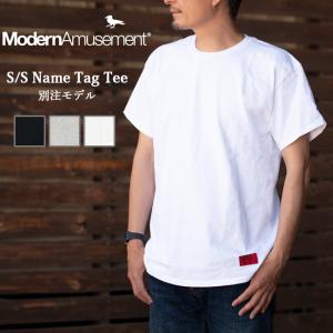 Modern Amusement モダンアミューズメント 別注 S/S Name Tag Tee ショートスリーブネームタグTシャツ MA-TS0038 【 半袖 コラボ 】【メール便・代引不可】｜snb-shop