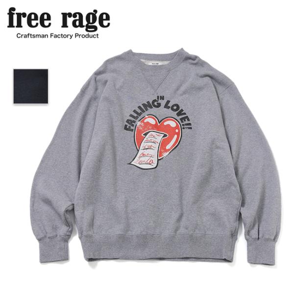 free rage フリーレイジ 「FALLING IN LOVE」クラシッククルースウェット 22...