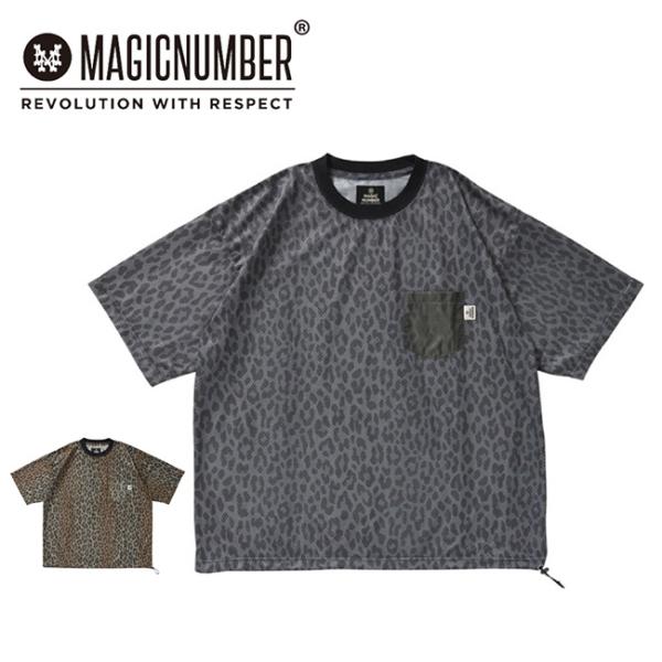 MAGICNUMBER マジックナンバー MESH LEOPARD T-SHIRT メッシュレオパー...