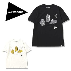 and wander アンドワンダー marmot by YUKO SAEKI short sleeve T 574-1184132 【Tシャツ/半袖/佐伯ゆう子/マーモット】｜snb-shop