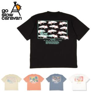 go slow caravan ゴースローキャラバン USA/C gsc コンセプトカラースクエアLOGOバックプリントゆったりTEE 391916【Tシャツ/半袖】【メール便・代引不可】｜snb-shop