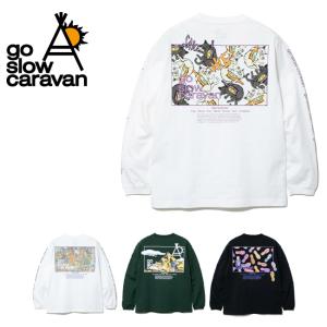 go slow caravan ゴースローキャラバン USA/C スクエアLOGOバックプリントロングスリーブTEE 311902 【長袖/Tシャツ/アウトドア】【メール便・代引不可】｜snb-shop