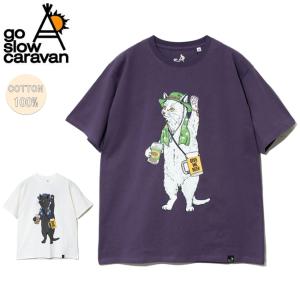 go slow caravan ゴースローキャラバン USA/C フェス猫TEE 321910 【Tシャツ/半袖/綿100％/トップス】【メール便・代引不可】｜snb-shop