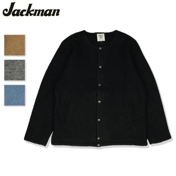 Jackman ジャックマン Wool Collarless Jacket ウールカラーレスジャケッ...