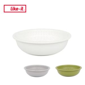 like-it ライクイット 米とぎにも使えるザルとボウル(浅型)