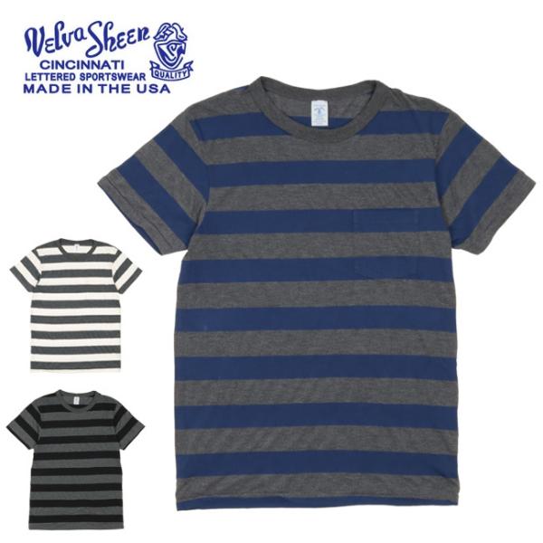 Velva Sheen ベルバシーン BIG STRIPE S/S C/N TEE W/PK ビッグ...