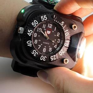 腕時計型 強力 3W LED 懐中電灯 ライト 200ルーメン 充電タイプ