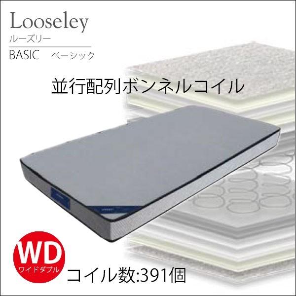 マットレス ワイドダブル ボンネルコイル ルーズリーベーシック 150×195 両面仕様 コイル数3...