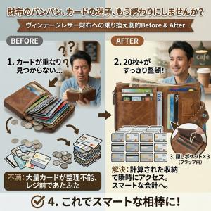財布 メンズ 二つ折り 本革 おしゃれ 安い ...の詳細画像1