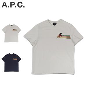 A.P.C. アーペーセー Tシャツ 半袖 メンズ ISAAC オフ ホワイト ダーク ネイビー COEZC-H26327｜sneak
