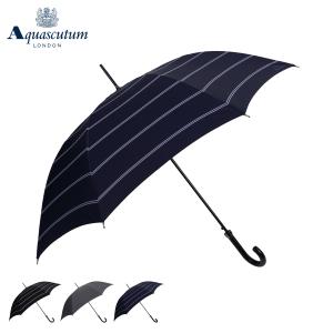 アクアスキュータム AQUASCUTUM 長傘 雨傘 メンズ 65cm LONG UMBRELLA ブラック グレー ネイビー 黒 1AQ 14002｜sneak