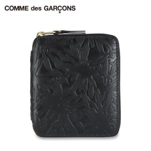 コムデギャルソン COMME des GARCONS エンボスフォレスト 財布 二つ折り メンズ レディース ラウンドファスナー EMBOSSED FOREST ブラック 黒 SA2100EF｜sneak