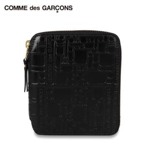 コムデギャルソン COMME des GARCONS 二つ折り財布 メンズ レディース ラウンドファスナー EMBOSSED LOGOTYPE ブラック 黒 SA2100EL｜sneak