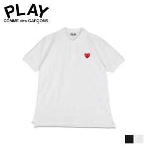 プレイ コムデギャルソン PLAY COMME des GARCONS ポロシャツ 半袖 メンズ レッドハート ロゴ RED HEART PLAY  POLO SHIRT ブラック ホワイト 黒 白 T006