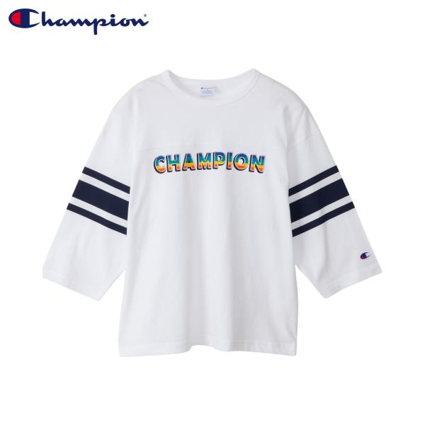 チャンピオン Champion Tシャツ 長袖 フットボール 子供服 キッズ 女の子 ガールズ カジ...