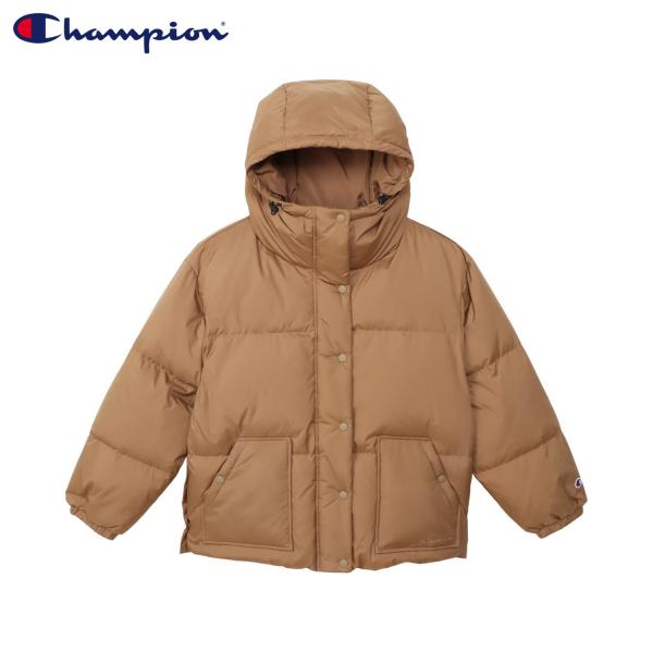 チャンピオン Champion ダウン ジャケット アウター レディース 無地 ジップ フーデッド ...