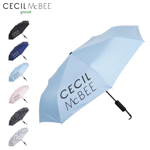 セシルマクビーグリーン CECIL McBEE green 折りたたみ傘 軽量 晴雨兼用 自動開閉 ...