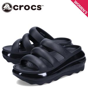 クロックス crocs サンダル スライドサンダル メガクラッシュ トリプル ストラップ レディース 厚底 MEGA CRUSH TRIPLE STRAP ブラック 黒 209842-001｜sneak