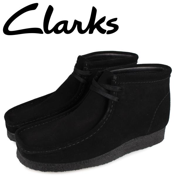 クラークス Clarks ワラビー ブーツ メンズ モカシン WALLABEE BOOT ブラック ...