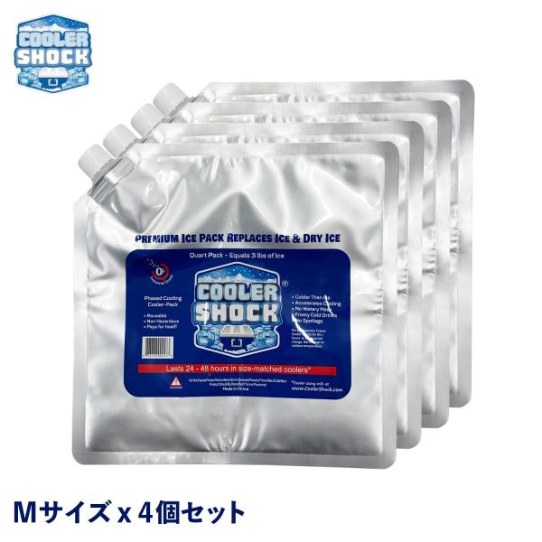 cooler shock クーラーショック 保冷剤 Mサイズ 4個セット 長時間 ジェル アイスパッ...