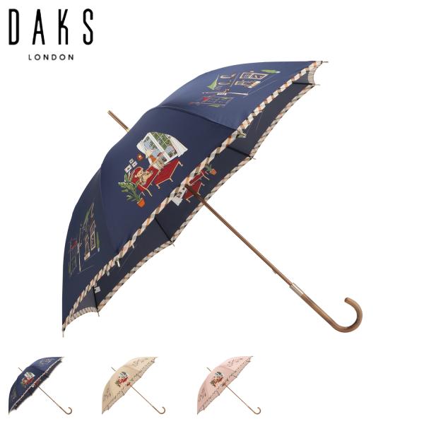 ダックス DAKS 長傘 雨傘 レディース 60cm 日本製 軽量 ネイビー ベージュ ピンク 21...