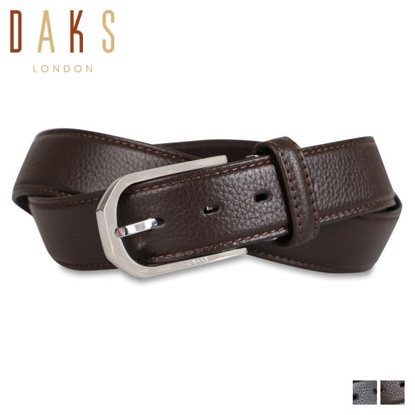ダックス DAKS ベルト メンズ 本革 LEATHER BELT ブラック ダークブラウン 黒 D...