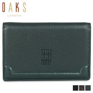 DAKS ダックス カードケース 名刺入れ 定期入れ メンズ 本革 スリム CARD CASE ブラック ブラウン ブルー 黒 DP27370 DAKS（ダックス） カードケース 名刺入れ 定期入れ メンズ 本革 スリム