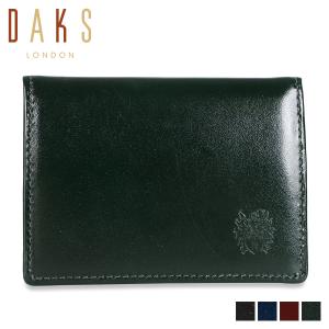 DAKS ダックス カードケース 名刺入れ 定期入れ メンズ スリム 本革 CARD CASE ブラック ネイビー ワイン レッド グリーン 黒 DP38610｜sneak