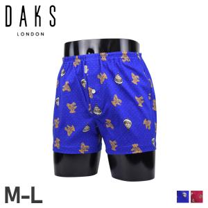 ダックス DAKS トランクス 下着 インナー アンダーウェア パンツ メンズ 前開き M-L ニット メンズ下着 男性 KNIT TRUNKS ブルー ピンク 0129-78｜sneak