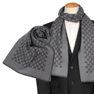 グッチ GUCCI マフラー ストール メンズ レディース GGパターン リバーシブル SC SOGI SCARF グレー 3912464G200｜sneak