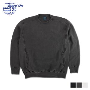 Good On グッドオン スウェット トレーナー クルーネック メンズ HEAVY CREW SWEAT ブラック ブラウン 黒 GOBW1912｜sneak