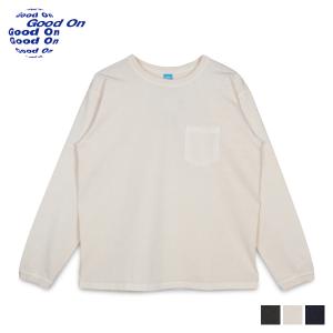 Good On グッドオン Tシャツ 長袖 ロンT カットソー メンズ レディース Uネック LS PKT TEE ブラック ネイビー ベージュ GOLT-1306P｜sneak